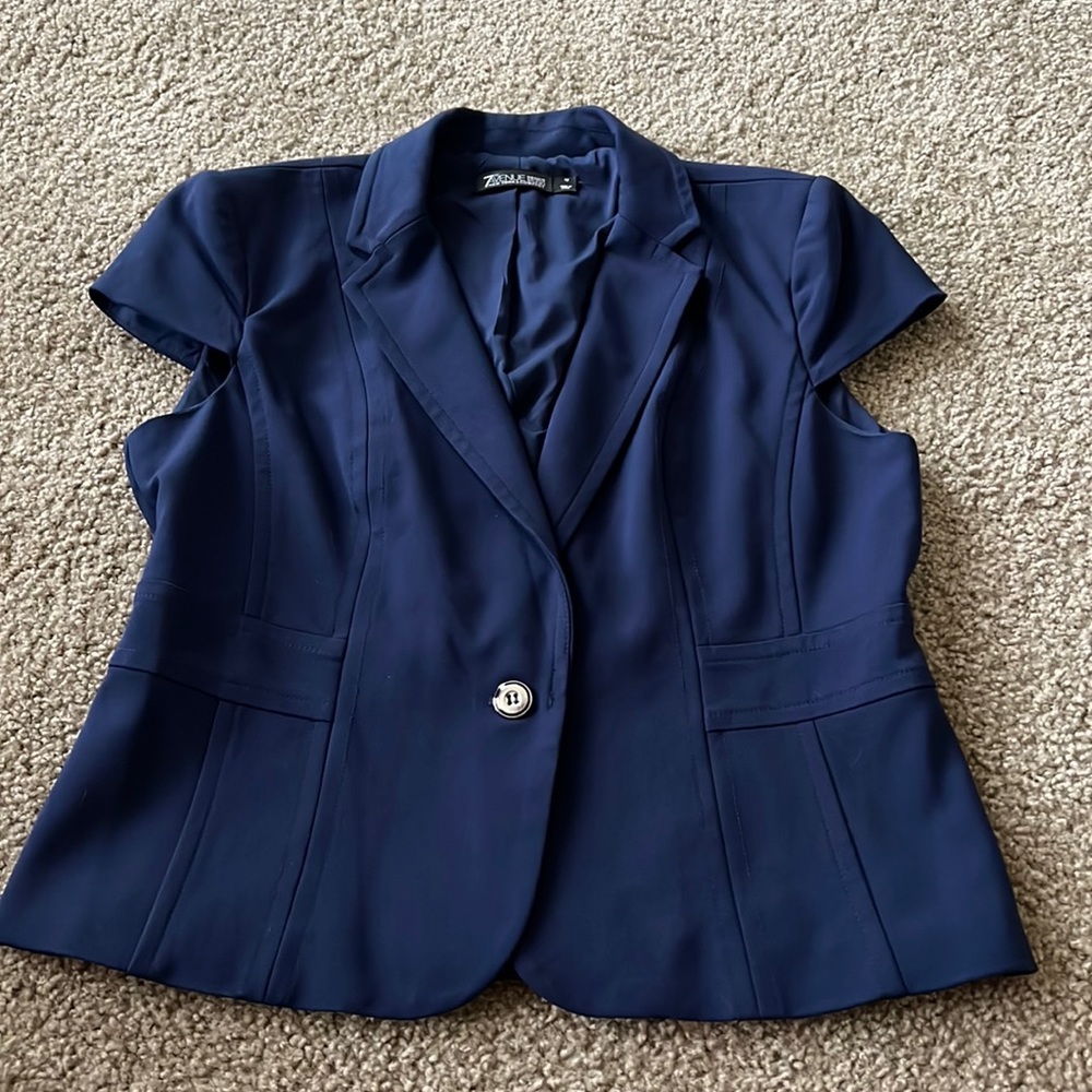 New York and Company Navy Suit Jacket (Short Sleeve!) 12